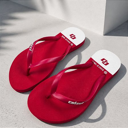 Chinelo Sandália Colcci Pantone Unissex Casual Vermelho