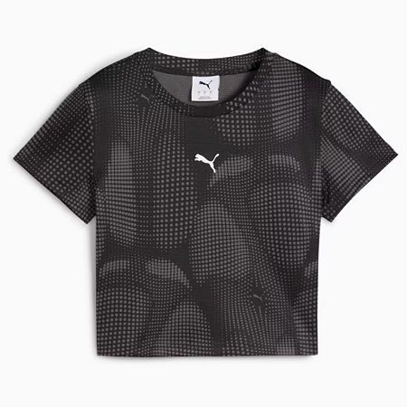 Camiseta Blusinha Cropped Puma All Over Print Baby Tee