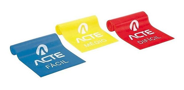 Kit Com 3 Faixas Elásticas Tipo Thera Band 3 Níveis - Acte