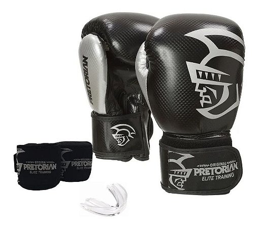 Kit Luvas Linha Elite Training - Boxe Muay Thai - Pretorian