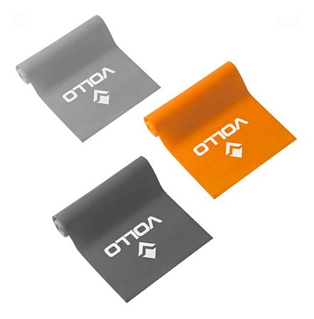 Kit Com 3 Faixas Elásticas Tipo Thera Band 3 Níveis - Vollo