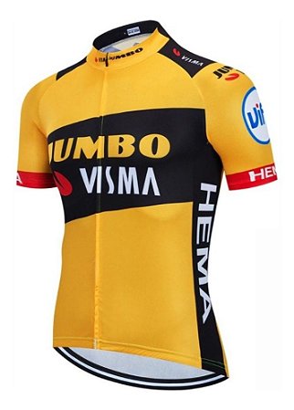 Camisa Ciclismo Zíper Total - Equipe Jumbo Visma 2021