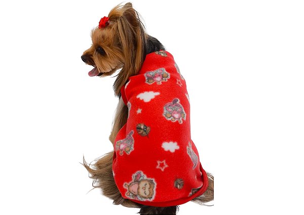 Roupa para Cachorro Cães Inverno Soft Coruja Vermelha - Gaby Moda Pet