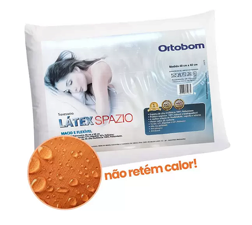 Travesseiro Latex Spazio Ortobom Antiácaro e Antialérgico