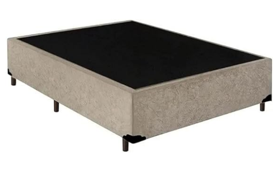 Base Cama Box Casal Suede 138x188 Bege