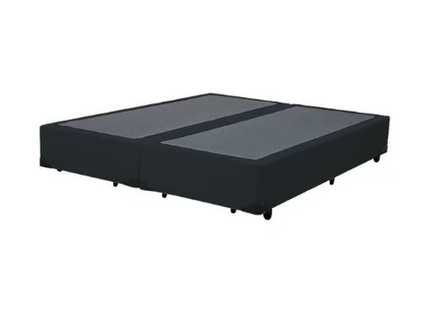 Base Cama Box Bipartido King Size Suede Preto 193x203
