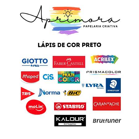 1 (UM) Lápis de Cor (UNIDADE/ AVULSO) Preto - Diversas Marcas