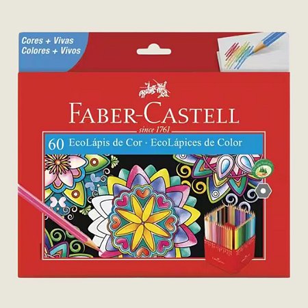 1 (UM) Lápis de Cor (UNIDADE/ AVULSO) Cores Extras 4 da Embalagem de 60 Cores - Linha Vermelha – Ecolápis - Faber-Castell