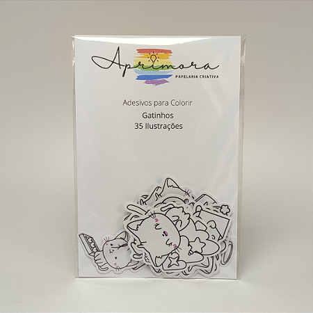 Adesivos para Colorir - Gatinhos - 35 Ilustrações diferentes
