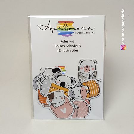 Adesivos Bolsos Adoráveis - 18 Ilustrações diferentes