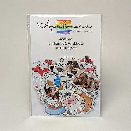 Adesivos Cachorros Divertidos 2 - 40 Ilustrações diferentes