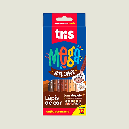 1 (UM) Lápis de Cor (UNIDADE/ AVULSO) Tons de Pele - Mega Soft Color – Tris