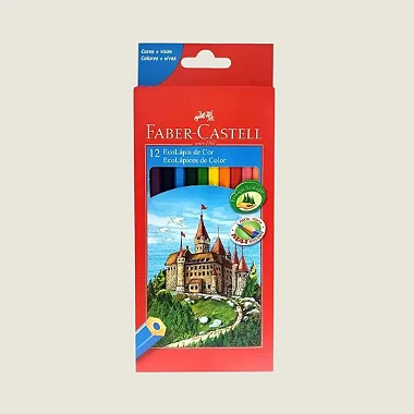 1 (UM) Lápis de Cor (UNIDADE/ AVULSO) Básicos da Embalagem de 12 cores - Linha Vermelha – Ecolápis - Faber-Castell