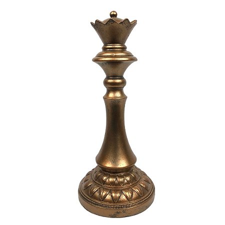 Escultura de bronze peça Torre (jogo de xadrez) 34cm - Jemima casa