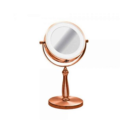 Espelho Rose Luz De Led Aumento 5x