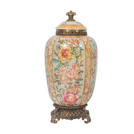 Vaso Potiche Clássico De Porcelana Florido