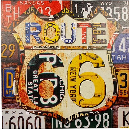 Quadro Decorativo Vintage Rota 66