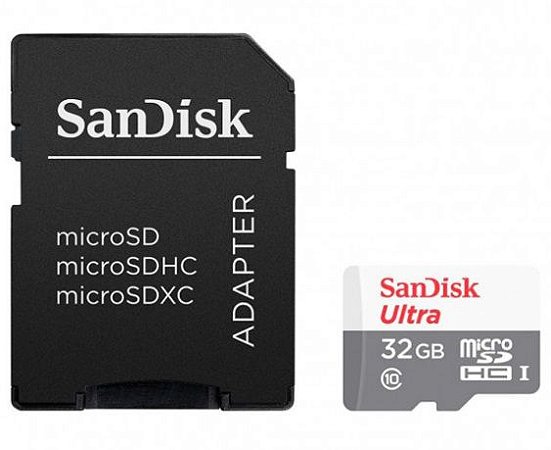 Cartão de Memória 32GB Sandisk Ultra Micro SDHC UHS-I 100MB/S SDSQUNR-032G-GN3MA