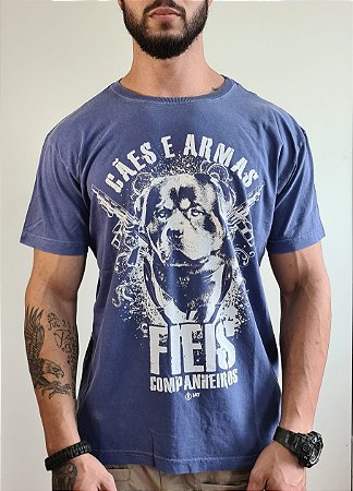 Camiseta IAT Cães e Armas Azul