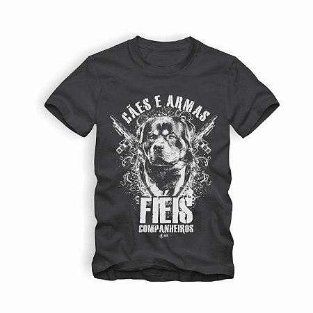 Camiseta IAT Cães e Armas Preta