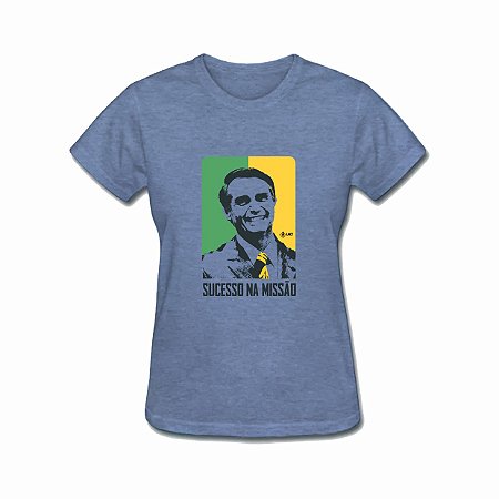 Camiseta Feminina IAT Bolsonaro Azul