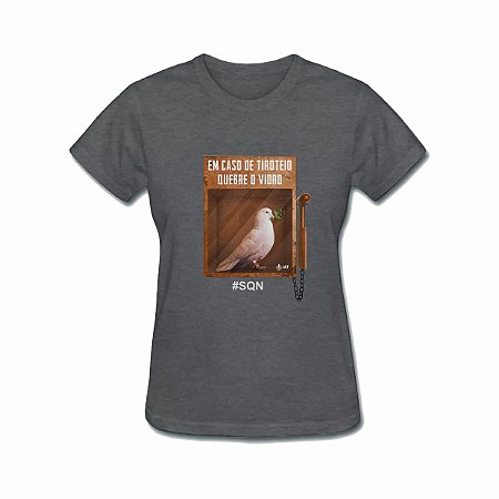 Camiseta Feminina IAT Quebre o Vidro Chumbo
