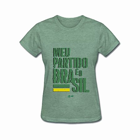 Camiseta Feminina IAT Meu Partido Verde