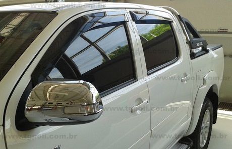 Calha chuva Hilux 2005 a 2015 4 portas acrilica TG Poli