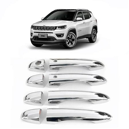 Capa maçaneta cromada Compass com keyless 2017 a 2021