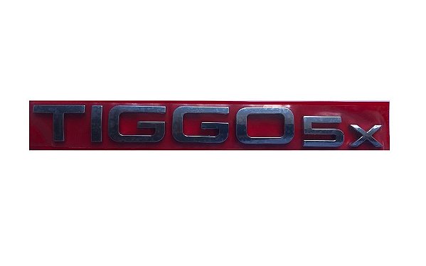 Emblema Tiggo 5X cromado tampa traseira
