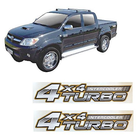Emblema 4x4 Turbo Intercooler Hilux 2005 a 2008 (Par)