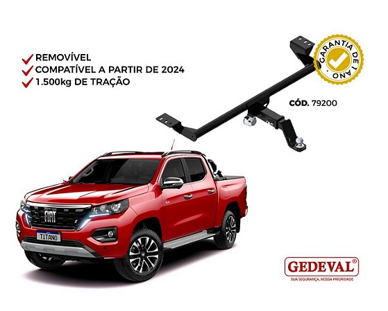 Engate Fiat Titano 2024 em diante com ponteira removivel Gedeval