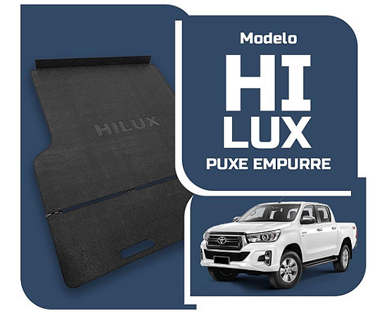 Tapete caçamba Hilux 2016 diante CD puxe empurre com dobradiça