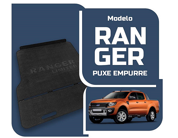 Tapete caçamba Ranger 2013 a 2023 CD XL/XLS/XLT puxe empurre com dobradiça