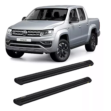 Estribo Amarok cabine dupla em aluminio Keko K1 preto