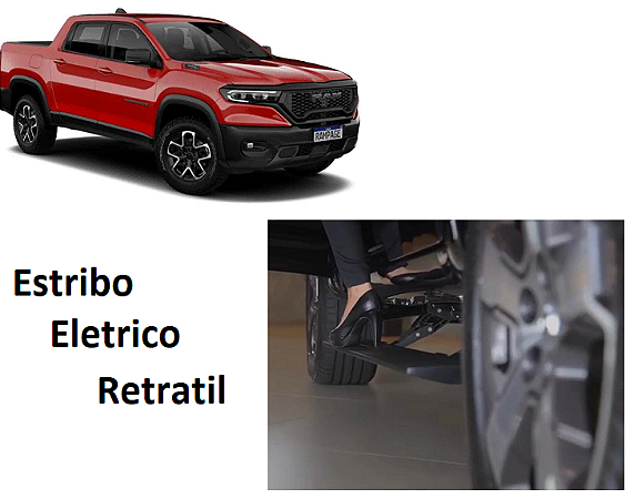 Estribo Rampage 2023 diante elétrico em aluminio preto