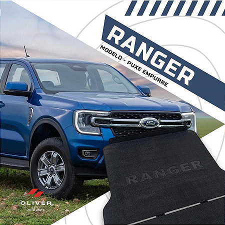 Tapete caçamba Ranger 2024 em diante puxe empurre com dobradiça