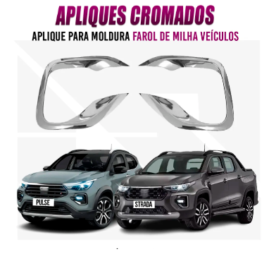 Aplique cromado farol auxiliar Pulse e Strada 2024