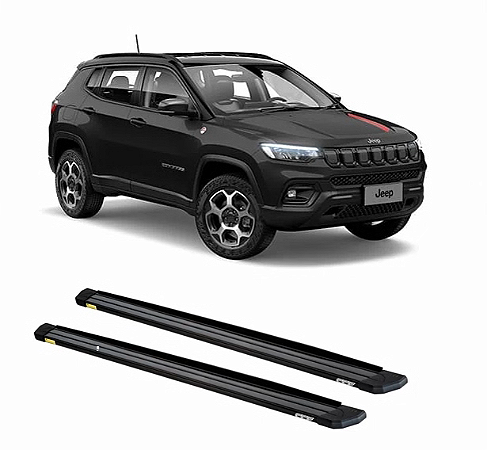 Estribo Compass em aluminio preto CCF slim