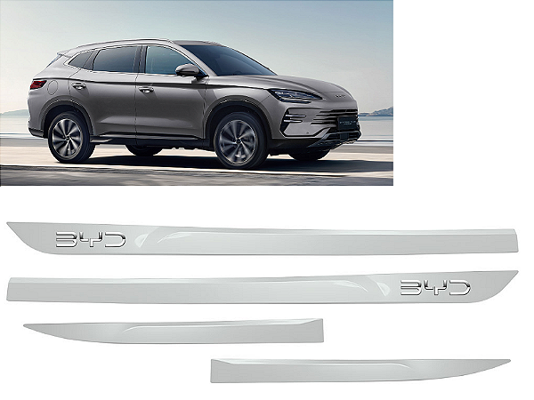 Friso BYD Song Plus com emblema cromado branco snow white