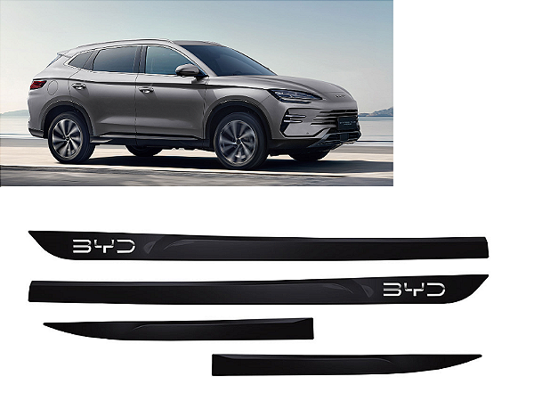 Friso BYD Song Plus com emblema cromado preto delan black