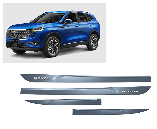 Friso GWM Haval 6 com emblema cromado cinza amazonita
