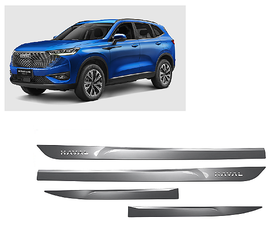 Friso GWM Haval 6 com emblema cromado cinza diamante