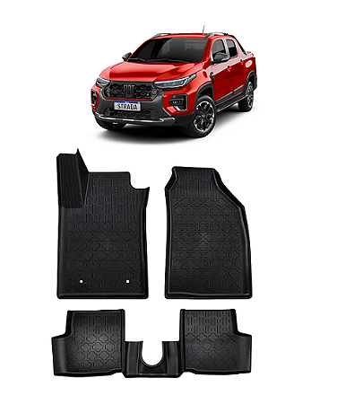 Tapete Strada 2021 em diante cabina dupla moldado 5 peças preto