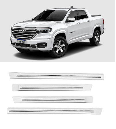 Friso Rampage com emblema cromado branco perola