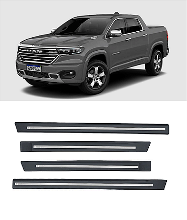 Friso Rampage com emblema cromado cinza sting grey