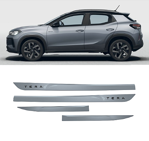 Friso VW Tera com emblema preto pintado cor cinza platinum