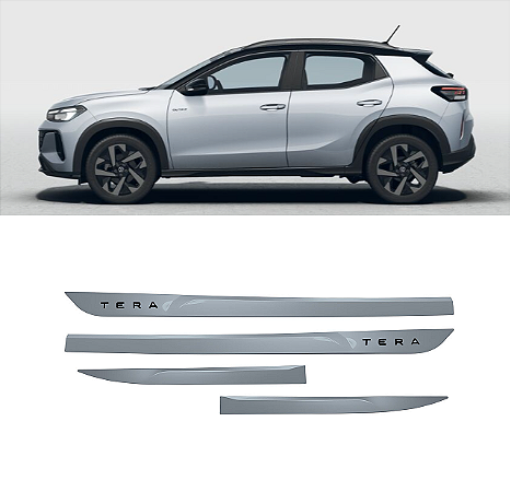 Friso VW Tera com emblema preto pintado cor prata lunar