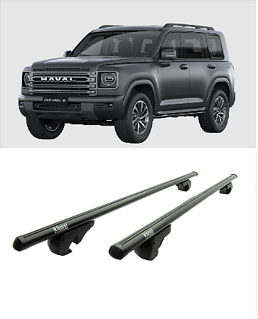 Travessa para longarina GWM H9 em aluminio preto Kiussi sem chave