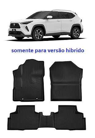 Tapete Yaris Cross Hibrido 2026 em diante moldado 4 peças preto